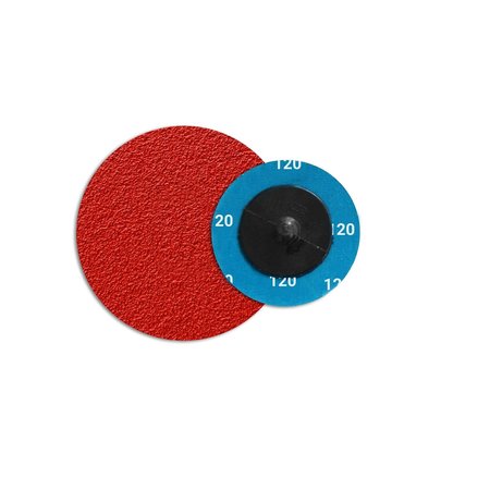 CONTINENTAL ABRASIVES 3" 120 Grit Ceramic Cloth Reinforced Quick Change Style Disc Q-C3120